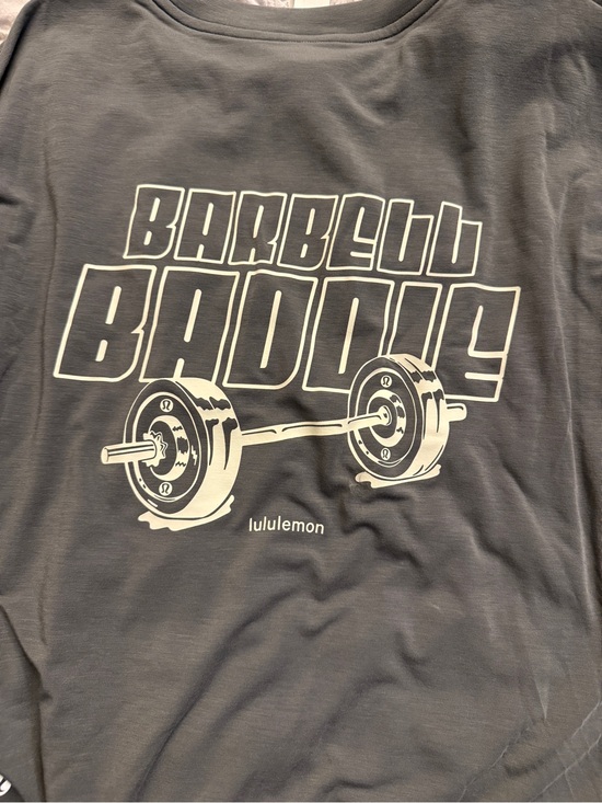 lululemon athletica Tops - lululemon athletica gray "Barbell Baddie" Graphic L/S Tee